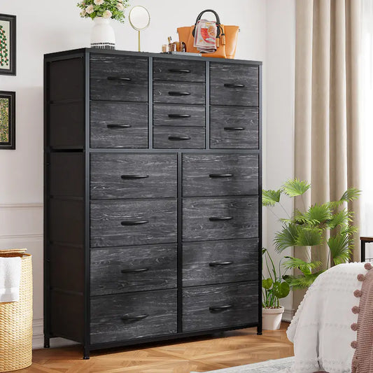 16 Deep Drawers Tall Dresse ExtraLarge Fabric Chest of Drawers